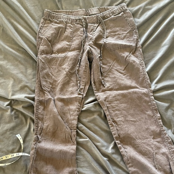 Drawstring linen multi-pocket pant - Picture 1 of 5